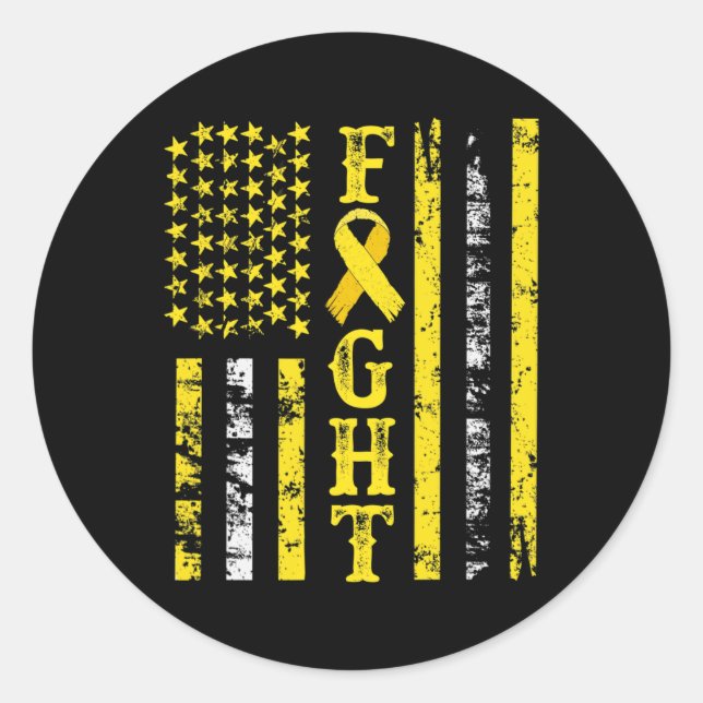Childhood Cancer Cure Childhood Cancer Awareness M Classic Round Sticker (Front)