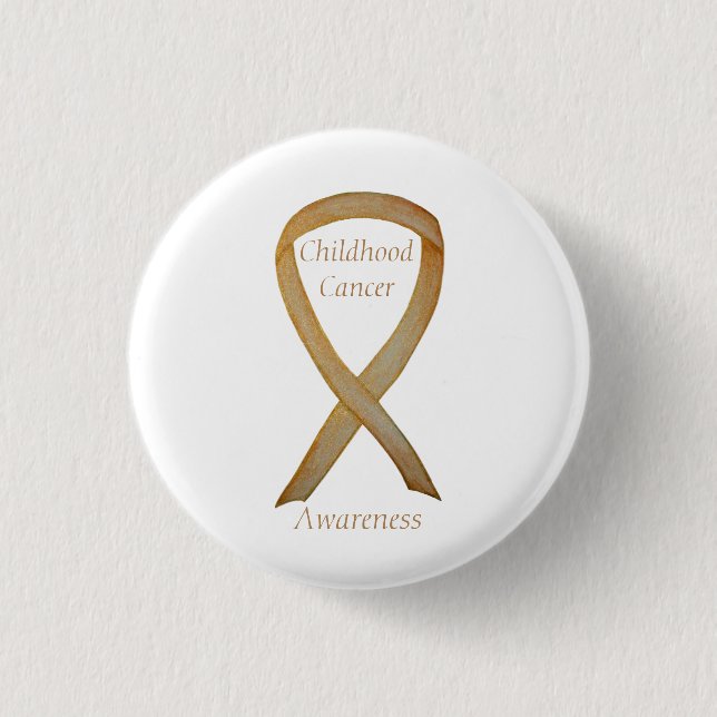 Childhood Cancer Custom Gold Awareness Ribbon Pins (Front)