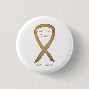 Childhood Cancer Custom Gold Awareness Ribbon Pins