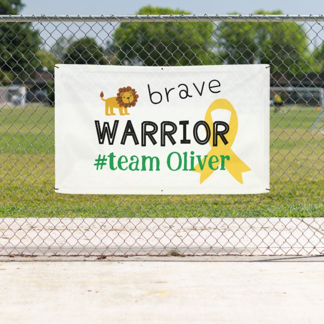 childhood cancer custom name Banner Outdoor Sign (Insitu)
