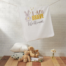 childhood cancer. Custom name. brave. Baby Blanket