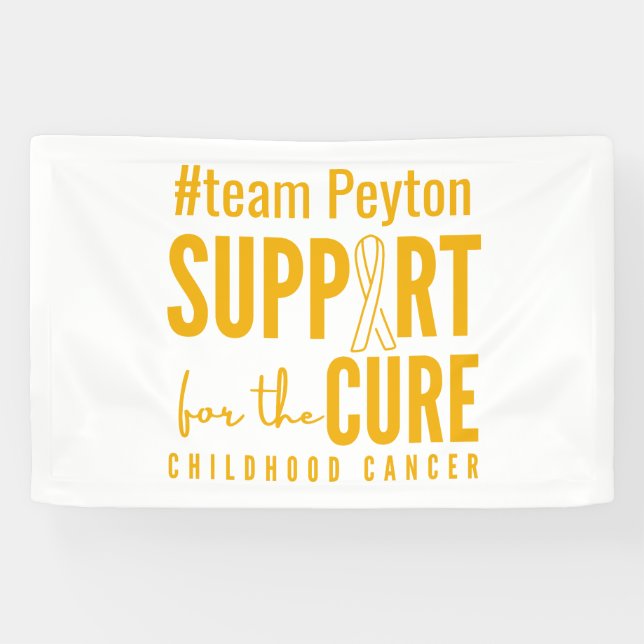 childhood cancer custom name support Banner Sign (Horizontal)