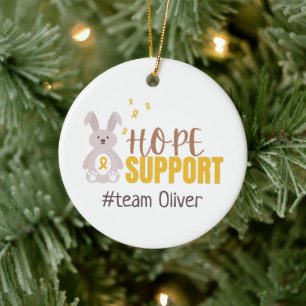 childhood cancer. Custom #team name. Ornament