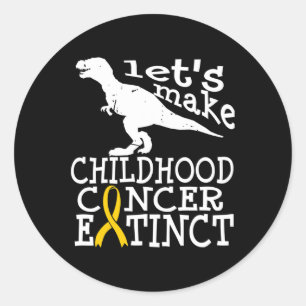 Childhood Cancer DIPG Awareness Extinct Gold Ribbo Classic Round Sticker