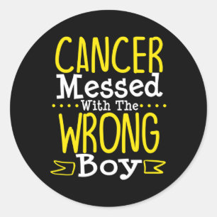 Childhood Cancer DIPG Awareness Messed With The Wr Classic Round Sticker