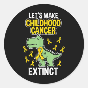 Childhood Cancer Extinct Dinosaur Dino Pediatricia Classic Round Sticker