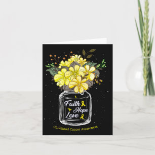 Childhood Cancer Faith Love Hope Flower Jar Awaren Card