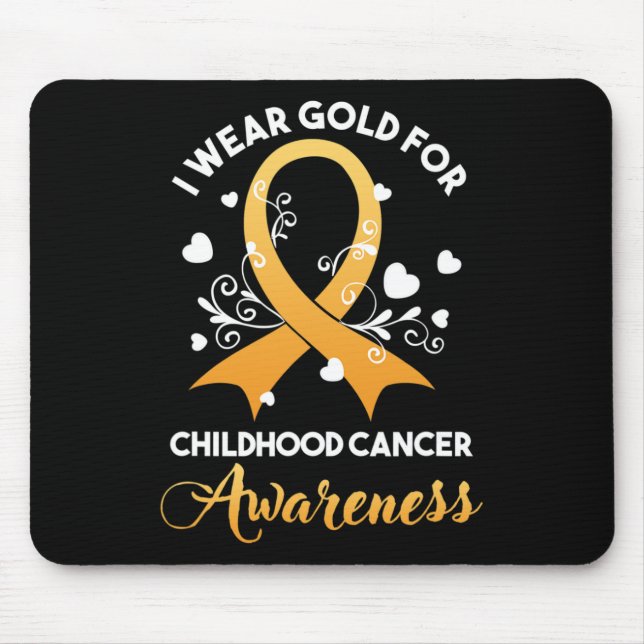 Childhood Cancer Fighter Awareness Month Wear Gold Mouse Mat (Front)