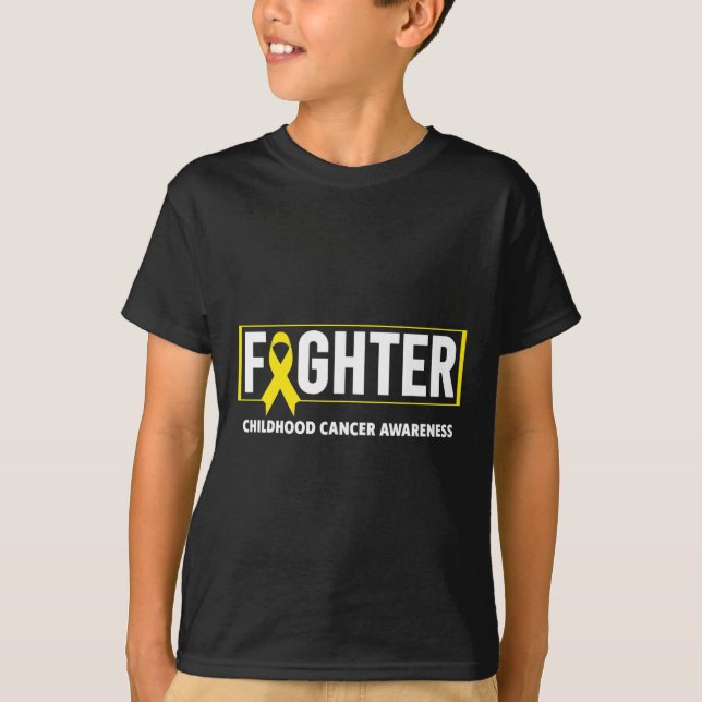 Childhood Cancer  - Fighter Childhood Cancer Aware T-Shirt (Front)