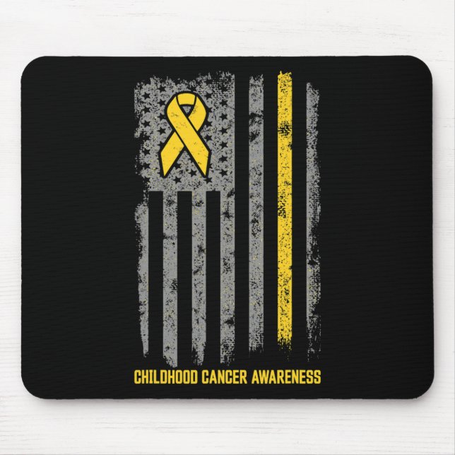 Childhood Cancer  Flag Childhood Cancer Awareness  Mouse Mat (Front)
