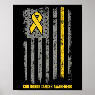 Childhood Cancer  Flag Childhood Cancer Awareness  Poster