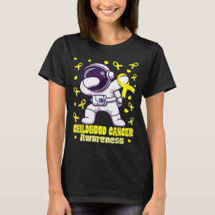 Childhood Cancer Funny Dabbing Astronaut Warrior T-Shirt