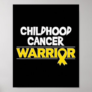 Childhood Cancer Gift Gold Awareness Ribbon Poster