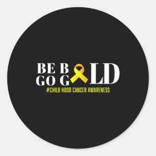 Childhood Cancer Gold Ribbon Awareness Classic Round Sticker