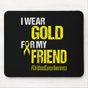 Childhood Cancer Gold Ribbon t  Wear Gold For My F Mouse Mat