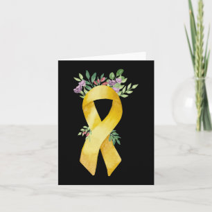 Childhood Cancer Gold Ribbon Watercolor  Card