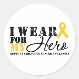 Childhood Cancer Hero Ribbon Classic Round Sticker