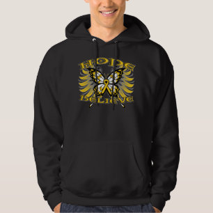 Childhood Cancer Hope Believe Butterfly Hoodie