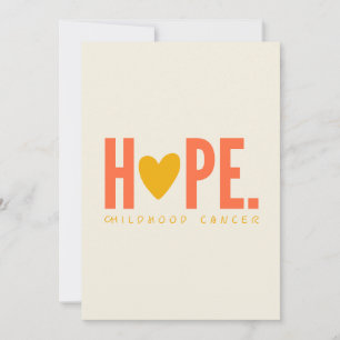 childhood cancer HOPE gold heart Invitation Card