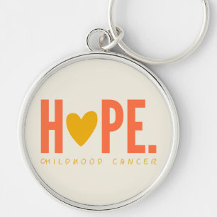 childhood cancer HOPE gold heart Keychain