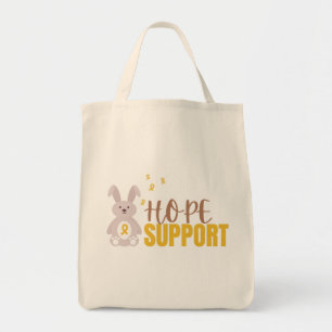 childhood cancer. hope support. Totes & Bags
