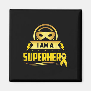 Childhood Cancer I Am A Superhero Ribbon  Magnet