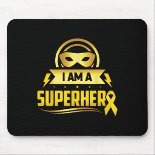 Childhood Cancer I Am A Superhero Ribbon Mouse Mat