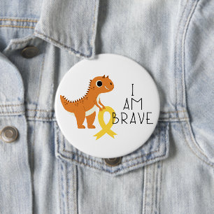childhood cancer. I am brave. Button