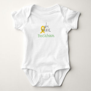 childhood cancer. I am brave.Custom Baby Bodysuit 