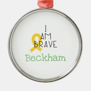 childhood cancer. I am brave.Custom name Ornament
