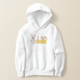 childhood cancer. I am brave. Kids Pullover Hoodie