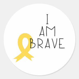 childhood cancer. I am brave. Stickers & Labels