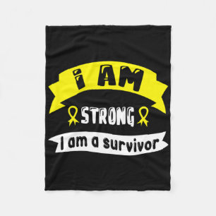 Childhood Cancer I Am Strong I Am A Survivor Fleece Blanket