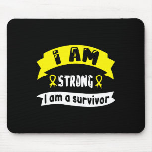 Childhood Cancer I Am Strong I Am A Survivor Mouse Mat