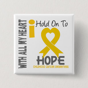 Childhood Cancer I Hold On To Hope 15 Cm Square Badge