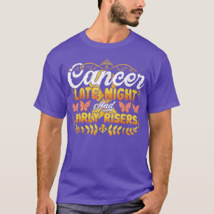 Childhood Cancer Late Night and Early Rises Yello  T-Shirt