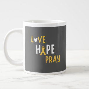 childhood cancer.love.hope.pray. Mugs