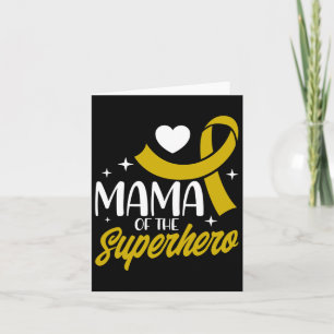 Childhood Cancer Mama Of A Superhero Ribbon Card