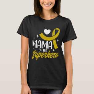 Childhood Cancer Mama Of A Superhero Ribbon T-Shirt