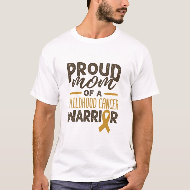 Childhood Cancer Mom Mother Proud Mom T-Shirt (Front)