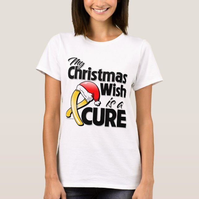 Childhood Cancer My Christmas Wish is a Cure T-Shirt (Front)