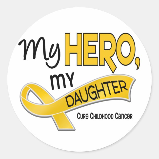 Childhood Cancer MY HERO MY DAUGHTER 42 Classic Round Sticker (Front)