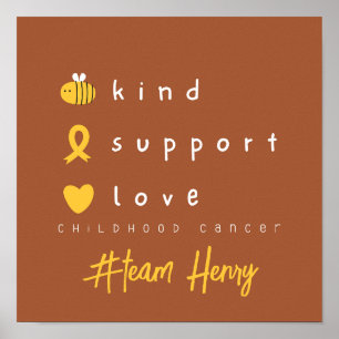 childhood cancer personalised Poster Prints Sign