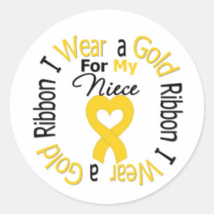 Childhood Cancer Ribbon For My Niece Classic Round Sticker
