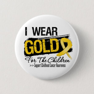 Childhood Cancer Ribbon For The Children 6 Cm Round Badge