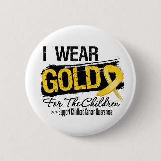 Childhood Cancer Ribbon For The Children 6 Cm Round Badge