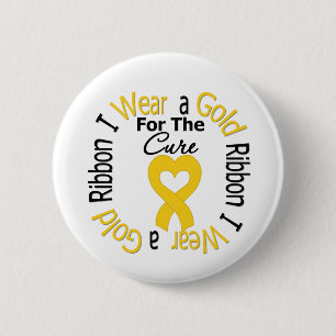 Childhood Cancer Ribbon For The Cure 6 Cm Round Badge