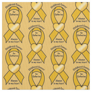 Childhood Cancer Ribbon Heart Name Customisable Fabric
