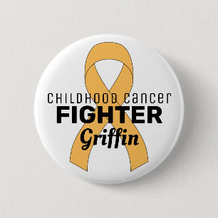 Childhood Cancer Ribbon White Button