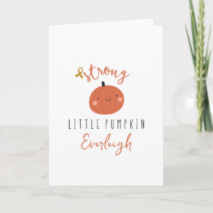 childhood cancer strong little pumpkin Custom Name Card